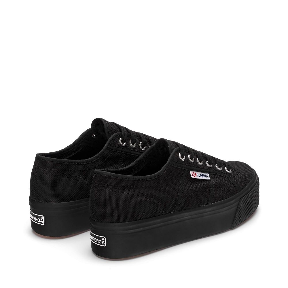 Superga 2790 Platform Black Platform Sneakers - Women's USA | US1877896